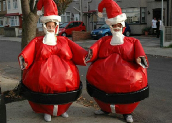 크리스마스 산타클로스 스모 한 벌, 아이/성인 Xmas 놀이를 위한 파열 스모 한 벌