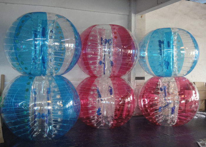 옥외 놀이를 위한 거품 공 Zorbing 다채로운 팽창식 축구 풍부한 공